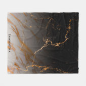 Couverture Polaire Marbre noir et blanc (Devant (Horizontal))