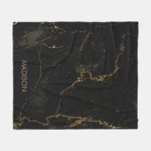 Couverture Polaire Marbre noir or (Devant (Horizontal))