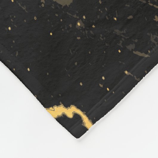 Couverture Polaire Marbre noir or (Coin)