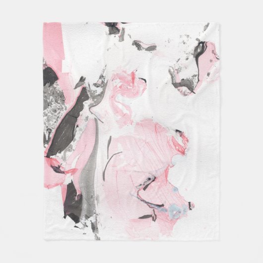 Couverture Polaire Marbre noir rose : main tirée (Devant)
