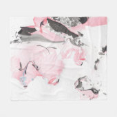 Couverture Polaire Marbre noir rose : main tirée (Devant (Horizontal))