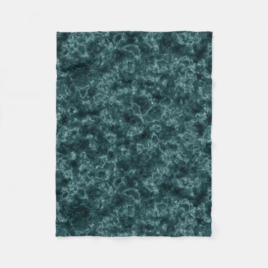 Couverture Polaire Marbre noir turquoise (Devant)