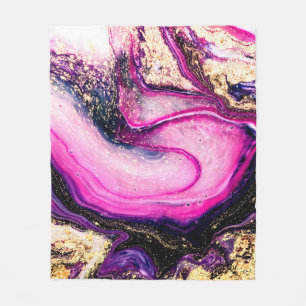 Couverture Polaire Marbre pourpre avec parties scintillant or