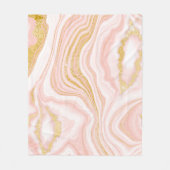 Couverture Polaire Marbre rose et texture or (Devant)