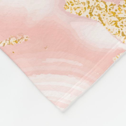 Couverture Polaire Marbre rose et texture or (Coin)