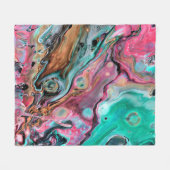 Couverture Polaire Marbre rose et vert (Devant (Horizontal))