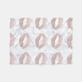 Couverture Polaire marbre rose girly élégant de blanc de lèvres de (Devant (Horizontal))
