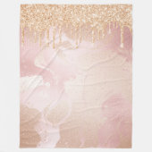 Couverture Polaire Marbre Rosegold Blush avec Droplets Parties scinti (Devant)