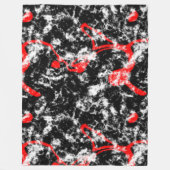 Couverture Polaire Marbre rouge, blanc et noir Abstrait (Devant)