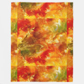 Couverture Polaire Marbre rouge, orange, or, jaune (Devant)