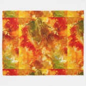 Couverture Polaire Marbre rouge, orange, or, jaune (Devant (Horizontal))