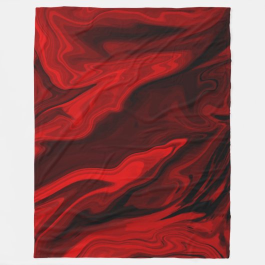 Couverture Polaire Marbre rouge sang mou chaud (Devant)