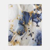 Couverture Polaire Marbre Saphir de Minuit avec Fils d'Or (Devant)
