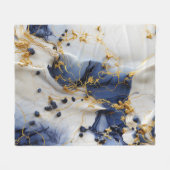 Couverture Polaire Marbre Saphir de Minuit avec Fils d'Or (Devant (Horizontal))