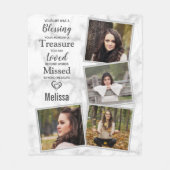 Couverture Polaire Marbre Sympathy Memorials Keepsaké Photo Collage (Devant)