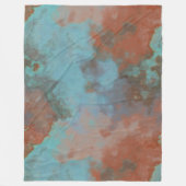Couverture Polaire Marbre turquoise et rouille Abstrait (Devant)