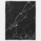 Couverture Polaire Marbre veiné noir et argent (Devant)