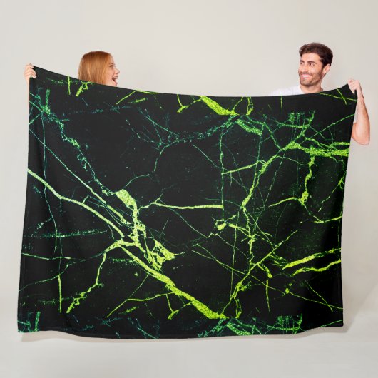 Couverture Polaire Marbre vert clair (En situation)