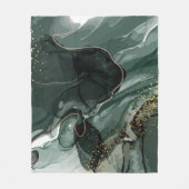 Couverture Polaire Marbre vert émeraude et or, Arrière - plan marbré (Devant)