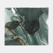 Couverture Polaire Marbre vert émeraude et or, Arrière - plan marbré (Devant (Horizontal))