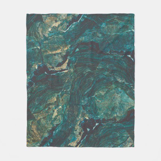 Couverture Polaire Marbre vert foncé : texture luxueuse. (Devant)