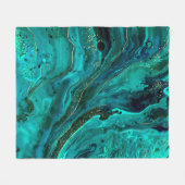 Couverture Polaire Marbre vert & Or : Texture luxueuse (Devant (Horizontal))