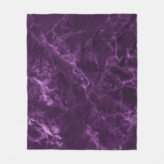 Couverture Polaire Marbre violet foncé : texture luxueuse. (Devant)