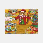 Couverture Polaire Marché de poisson de Noël Stand Chat (Devant (Horizontal))