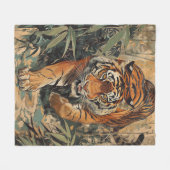 Couverture Polaire Marche du tigre royal du Bengale (Devant (Horizontal))