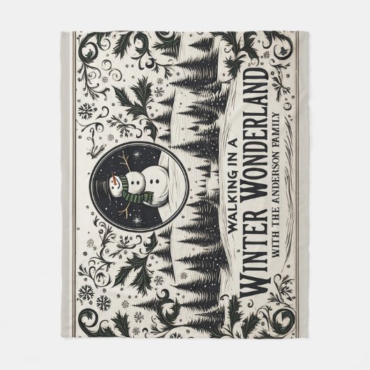 Couverture Polaire Marcher dans un Wonderland d'hiver Snowman (Devant)