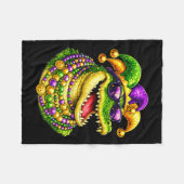 Couverture Polaire Mardi Gras Alligator, Crocodile, Perles (Devant (Horizontal))