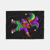 Couverture Polaire Mardi Gras Black Boys Dabbing Funny Outfit Jester (Devant (Horizontal))