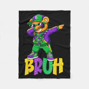 Couverture Polaire Mardi Gras Bruh Teddy Bear Hip Hop Garçons Hommes 