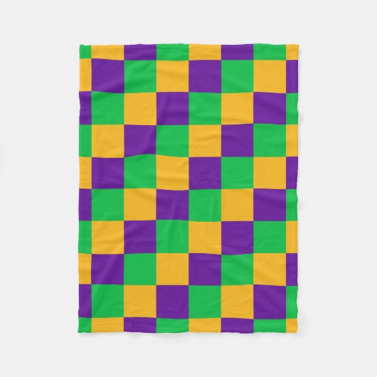 Couverture Polaire Mardi Gras Checker Blanche (Devant)