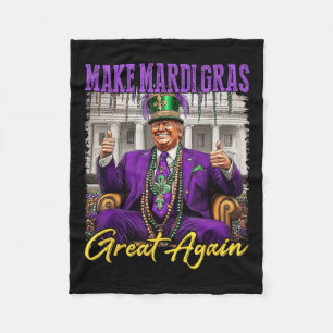 Couverture Polaire Mardi Gras Donald Trump Grand à nouveau drapeau am