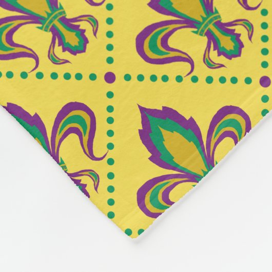 Couverture Polaire Mardi gras Fleur De Lis (Coin)