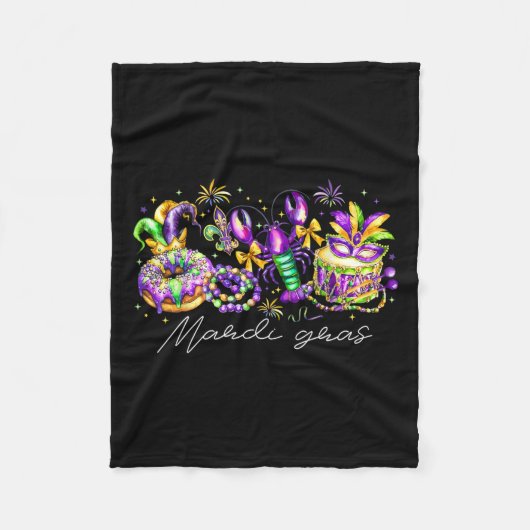 Couverture Polaire Mardi Gras Fleur De Lis Beads Louisiane Festival C (Devant)