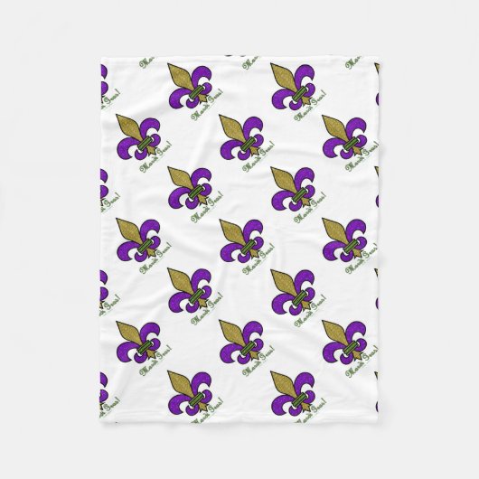 Couverture Polaire Mardi Gras Fleur De Lis Coloré (Devant)