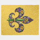 Couverture Polaire Mardi Gras floral fleur de lis (Devant (Horizontal))