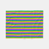 Couverture Polaire Mardi Gras Gras Stripes Motif jaune violet vert (Devant (Horizontal))