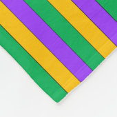 Couverture Polaire Mardi Gras Gras Stripes Motif jaune violet vert (Coin)
