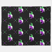 Couverture Polaire Mardi Gras Jester Casquette Motif Fleece Blanche (Devant (Horizontal))