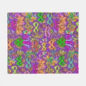 Couverture Polaire Mardi Gras Masquerade Masques Masques Vert violet  (Devant (Horizontal))