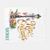 Couverture Polaire Mardi Gras New Orleans illustration (Devant (Horizontal))
