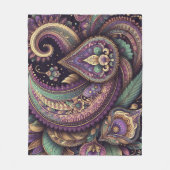 Couverture Polaire Mardi Gras paisley Fleur-de-lis (Devant)