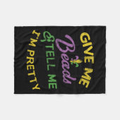 Couverture Polaire Mardi Gras Perles Drôle Unique New Orleans Cadeau (Devant (Horizontal))