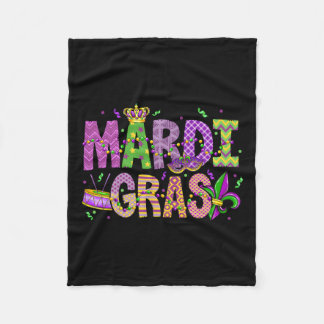 Couverture Polaire Mardi Gras Perles Visage Masque Plumes Casquette H