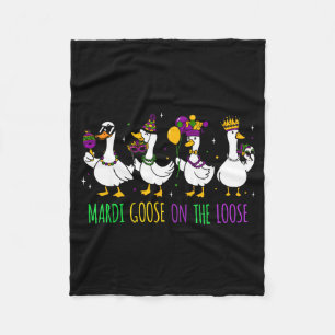 Couverture Polaire Mardi oie en liberté drôle mardi gras louisiane