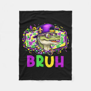 Couverture Polaire Mardigator alligator bruh costume mardi gras adole