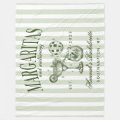 Couverture Polaire Margaritas modernes rétro et Bach strié de mariage (Devant)